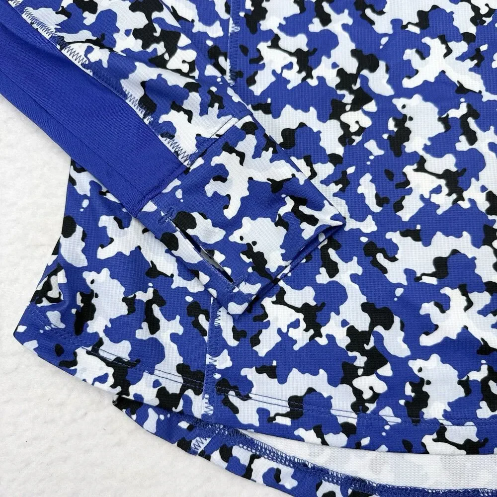 Zero Restriction Golf Pullover Top Womens Size Small Blue Camouflage Performance - Picture 4 of 10